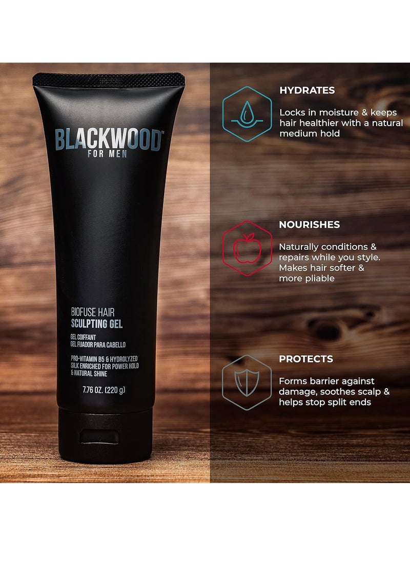 Blackwood For Men Blackwood For Men BioFuse Hair Sculpting Gel - Men's Hair Styling Product for All Hair Types - Long Lasting Hold - Natural Vegan Formula - Sulfate Free, Paraben Free, & Cruelty Free (7.76 Oz)  - Image 4