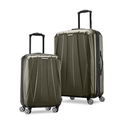 Samsonite Centric 2 Hardside Expandable Luggage with Spinner Wheels, Olive, 2-Piece Set (20/24) - Image 1