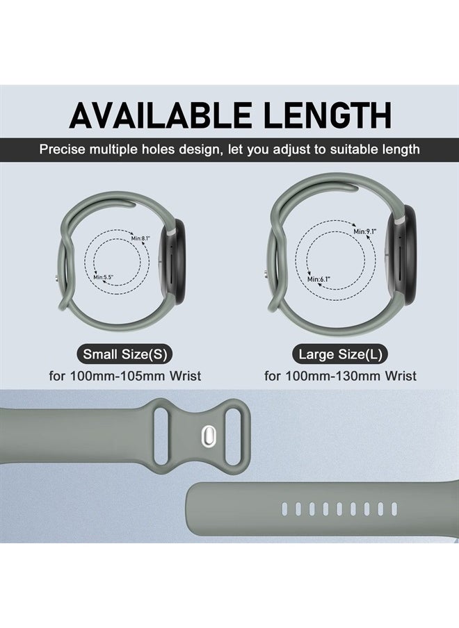 OVERSTEP Compatible for Google Pixel Watch Bands, Soft Silicone Sport Strap Metal Buckle for Google Watch Band, Replacement Google Pixel Watch 2022 Band for Women Men (Large, Grey)  - Image 4