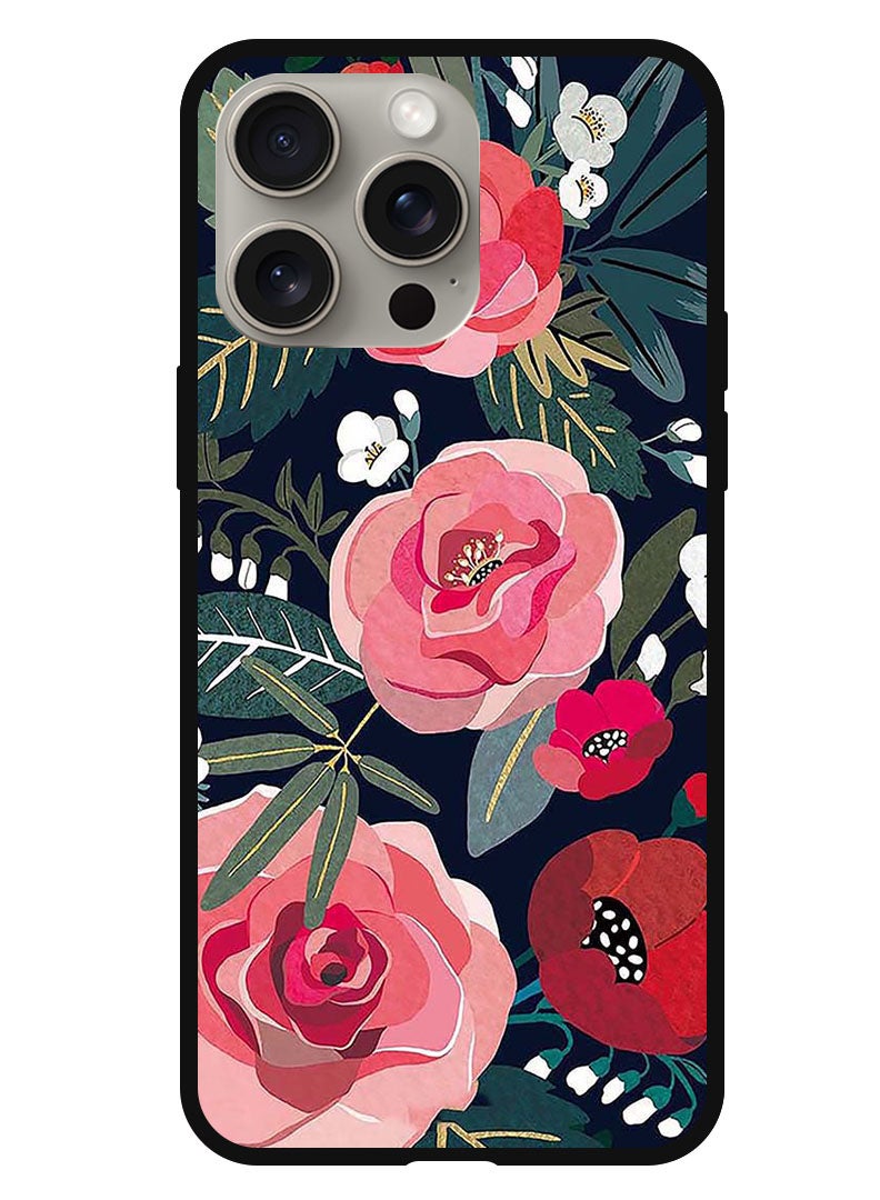 Theodor Protective Case Anti Scratch Shock Proof Bumper Cover For iPhone 15 Pro Flowers and leaves - Image 1