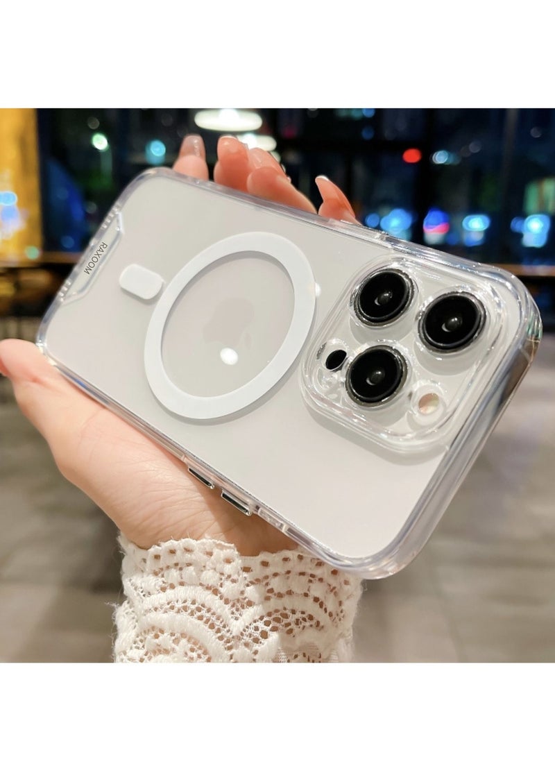 Raxoom iPhone 16 Pro Space MagSafe Acrylic Hybrid TPU Phone Case Anti Scratching(Transparent) - Image 3