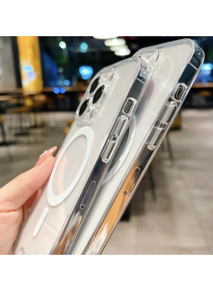 Raxoom iPhone 16 Pro Space MagSafe Acrylic Hybrid TPU Phone Case Anti Scratching(Transparent) - Image 5