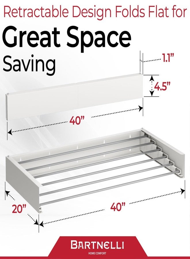 Bartnelli Wall Mounted Laundry Drying Rack for Clothes | Made in Europe with Patented Foldable Design for Maximum Space-Saving Efficiency, Collapsible Clothing Racks for Indoor and Outdoor (White) - Image 3
