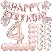 ZSNWGZ Sweet 4th Birthday Decorations Party SuppliesRose Gold Number 4 Balloons4th Foil Mylar Balloons Latex Balloon DecorationGreat 4th Birthday for GirlsWomenMenPhoto Props - Image 3