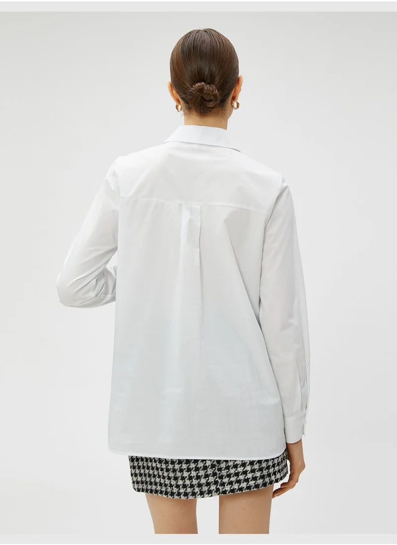 KOTON Long Sleeve Shirt Tweed Sweater Looking