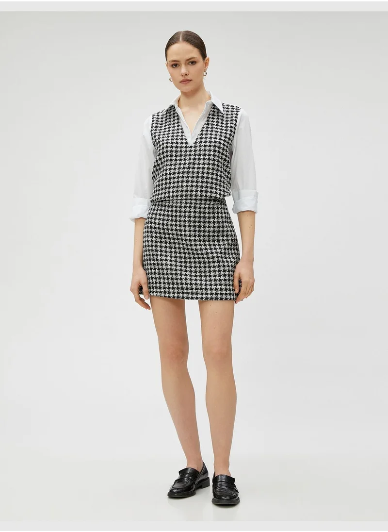 KOTON Long Sleeve Shirt Tweed Sweater Looking
