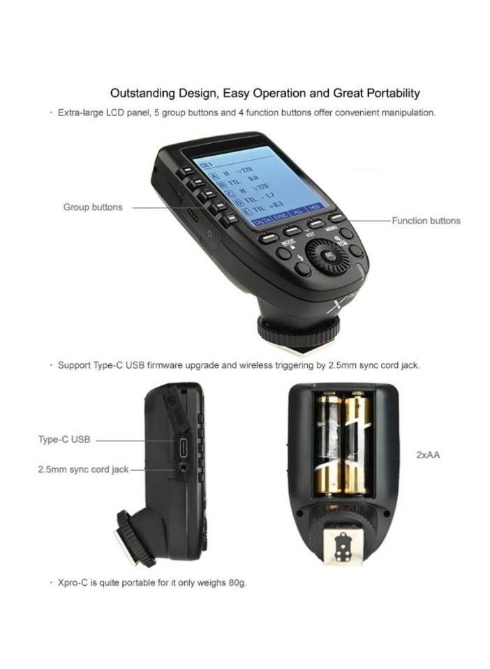 Godox XPRON 2.4G Wireless Flash Trigger, High Speed Sync Flash Transmitter, Extra Large LCD Screen Flash Control Trigger With Stable And Seamless Connection, (XPRON, For Nikon Camera) - Image 3