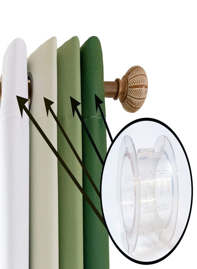Curtain Perfect فواصل الستائر المثالية (صغيرة) - تشكيلات الستائر - فواصل الستائر - 8 عبوات - بلاستيك شفاف - ميزة التركيب السريع - تعزز ديكور المنزل - ملحقات - Image 1