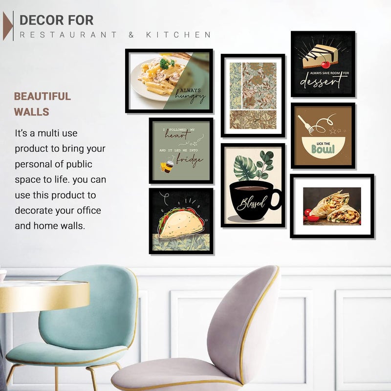 walllane Wall ArtWall Paintings with Frame for Restaurant Bar Kitchen HotelAesthetic Wall PaintingsBar Theme PaintingPainting For Wall Decoration 10 inch x 13 inch Set of 8 cate 10 - Image 3