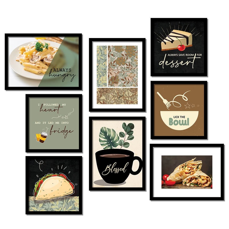 walllane Wall ArtWall Paintings with Frame for Restaurant Bar Kitchen HotelAesthetic Wall PaintingsBar Theme PaintingPainting For Wall Decoration 10 inch x 13 inch Set of 8 cate 10 - Image 1
