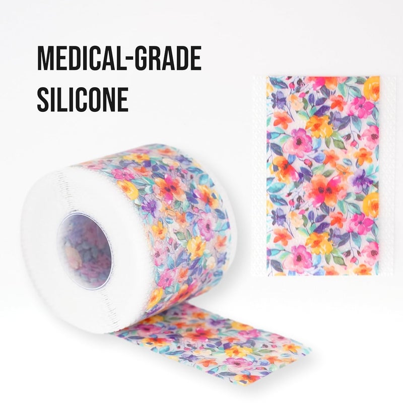 Quitch Silicone Scar Sheets for Surgical Scars Silicone Scar Tape C Section Recovery Must Haves Tummy Tuck Recovery Must Haves Postpartum Essentials Scar Treatment Floral 4x150cm - Image 5