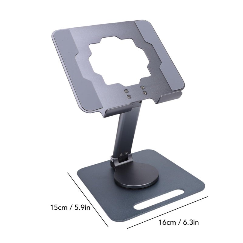 Silver Tablet Stand 360 Degree Rotating Foldable Adjustable Holder For Streaming Drawing - Image 3