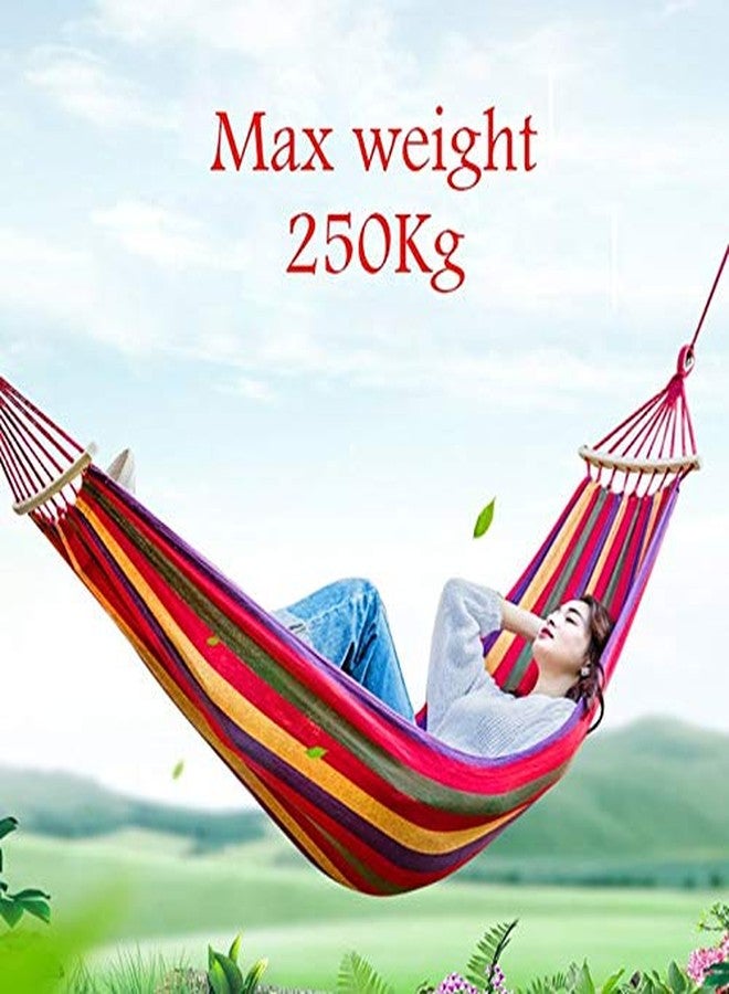 Vruta Cotton Striped Foldable Hammock (for Single Person) / Hanging Bed for Camping & Outdoor Activities - Image 2
