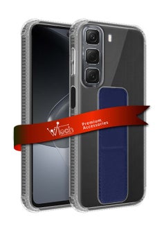 Wtech Infinix Hot 50 4G 2024 TPU Hand Grip Air Pillow Case Cover - Clear/Navy Blue  - Image 1