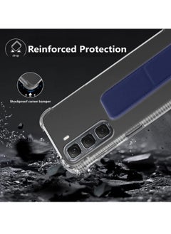 Wtech Infinix Hot 50 4G 2024 TPU Hand Grip Air Pillow Case Cover - Clear/Navy Blue  - Image 4