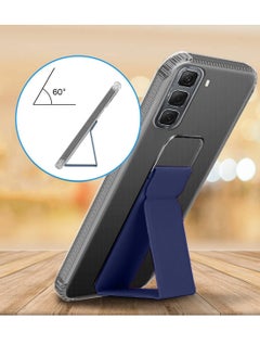 Wtech Infinix Hot 50 4G 2024 TPU Hand Grip Air Pillow Case Cover - Clear/Navy Blue  - Image 3