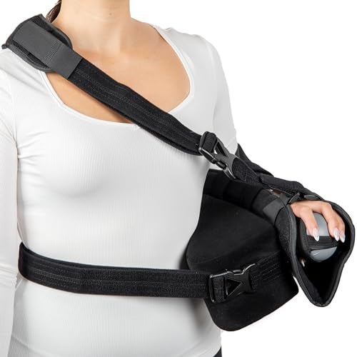 Alpha Medical مثبت الكتف الطبي ألفا مع وسادة قابلة للإزالة حزام الكتف بعد الجراحة مع كرة تمرين يناسب الذراع اليمنى أو اليسرى L3660 - Image 2
