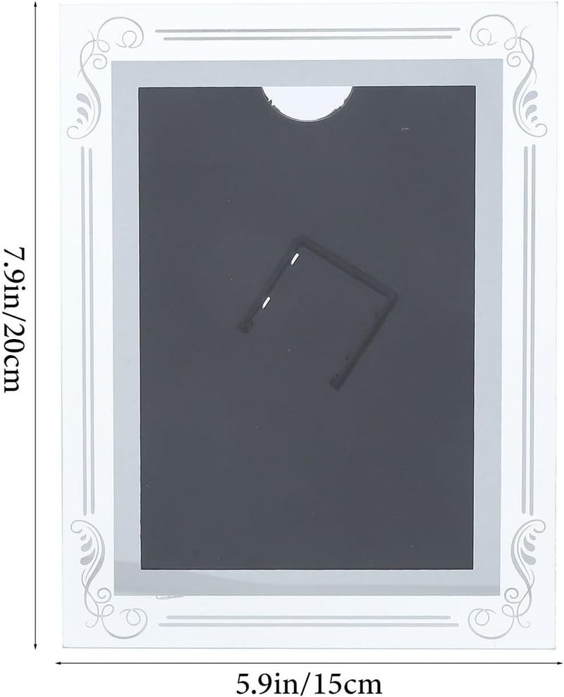 Crystal Glass 6-inch Picture Frame 2pcs Silver Tabletop Portrait Photo Holder Dual Orientation Decorative Photo Display for Wedding and Graduation - Image 2