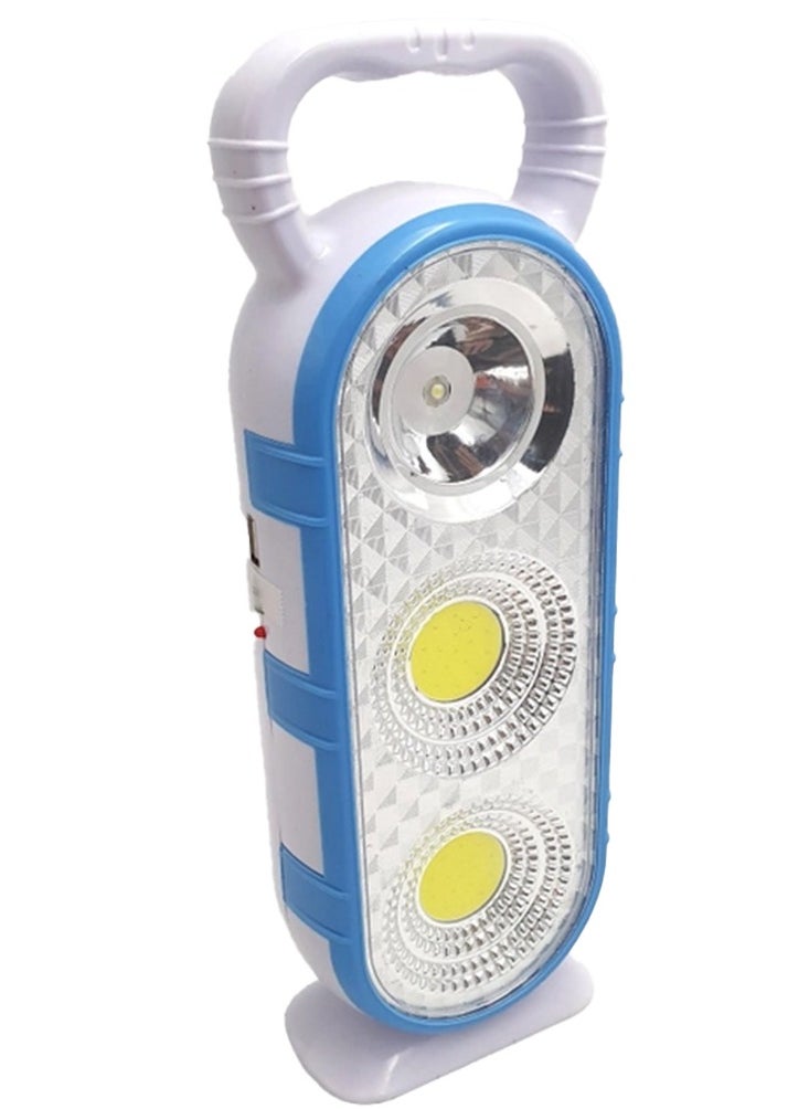 Generic Emergency Light Rechargeable battery or 3*LR20 LED Flashlight And 2 COB Lamps Spotlight With Solar Panel USB Output for easy carrying or hanging in in trip , camp and Family outdoor gatherings  - Image 1