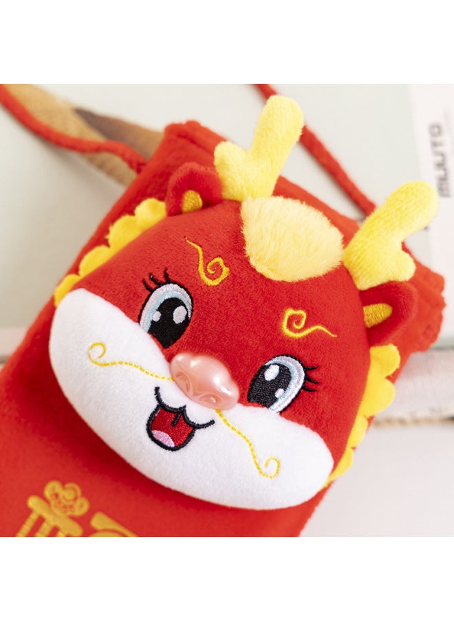 2024 National Fashion Dragon Year Mascot Gift For Children Coin Purse Plush Toy Doll Year Opening Red Children's Gift-Specifications:17cm Oumai Qilong Wallet Mixed Style  - Image 4