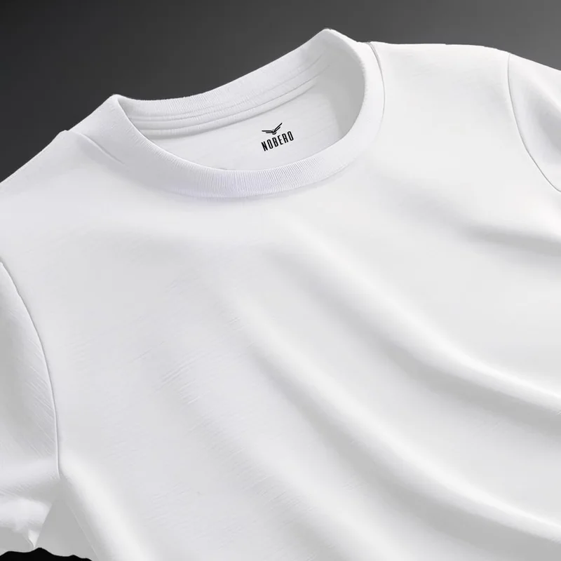 NOBERO  Regular Fit White T-Shirt for Men for Men | Best Price UAE