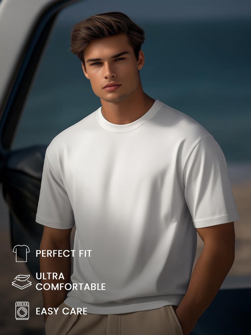 NOBERO Regular Fit White T-Shirt for Men - Image 4