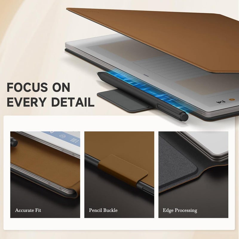 Ayotu Case for Remarkable Paper Pro, Premium PU Leather Book Folio with Pen-Buckle, Smart Magnetic Cover Only for Remarkable Paper Pro 11.8 inch, Bundle with Premium Membership (Brown) - Image 4