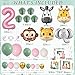 SNLN Two Wild Birthday Decorations Jungle Theme 2nd Birthday Decorations for Girl Huge Jungle Safari Animal Foil Balloons Pink Sage Green Balloon Arch Number 2 Balloon Leaf Box 2nd Decoration for Girl - Image 4