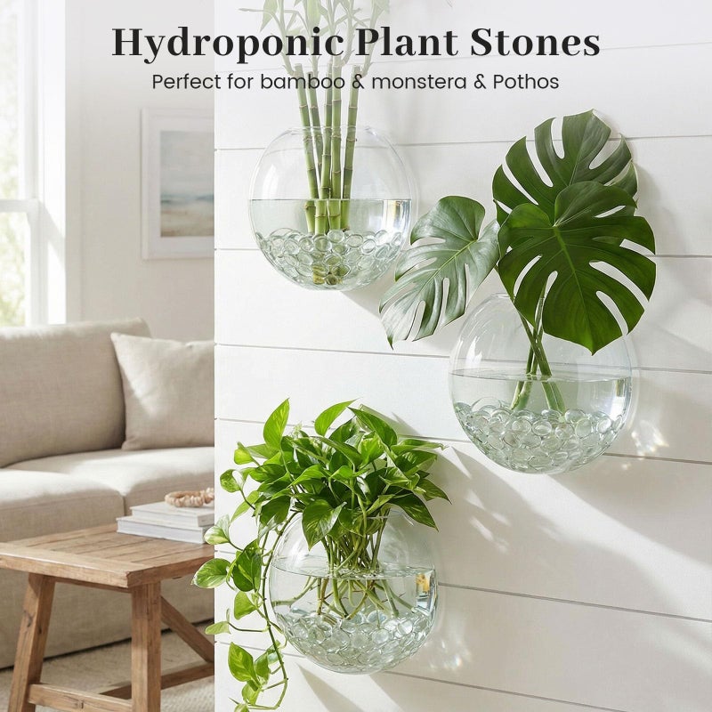 FUTUREPLUSX 5 Lb Clear Flat Glass Marbles, 500PCS Clear Flat Gems Transparent Aquarium Pebbles Vase Filler Beads Table Scatters - Image 4