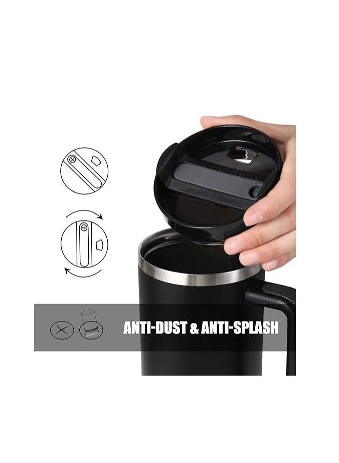 Spaceshoop Insulated Stainless Steel Water Bottle with Straw and Handle | Iced Coffee Travel Mug | Leak Proof Vacuum Quencher for Hot Iced Coffee | Gift for Anyone - Image 5