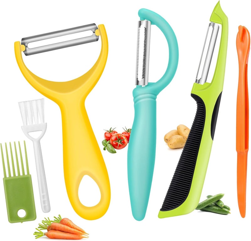senbowe Upgrade Potato Peeler for Kitchen, 6PCS Stainless Steel Vegetable Peeler, I and Y Veggie Food Peeler for Apple Fruit Carrot Zucchini Cucumber,Good Grip Makes Peeling Very Easy - Image 1