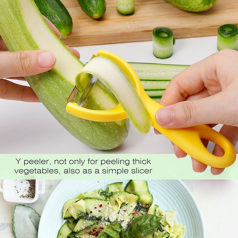 senbowe Upgrade Potato Peeler for Kitchen, 6PCS Stainless Steel Vegetable Peeler, I and Y Veggie Food Peeler for Apple Fruit Carrot Zucchini Cucumber,Good Grip Makes Peeling Very Easy - Image 2