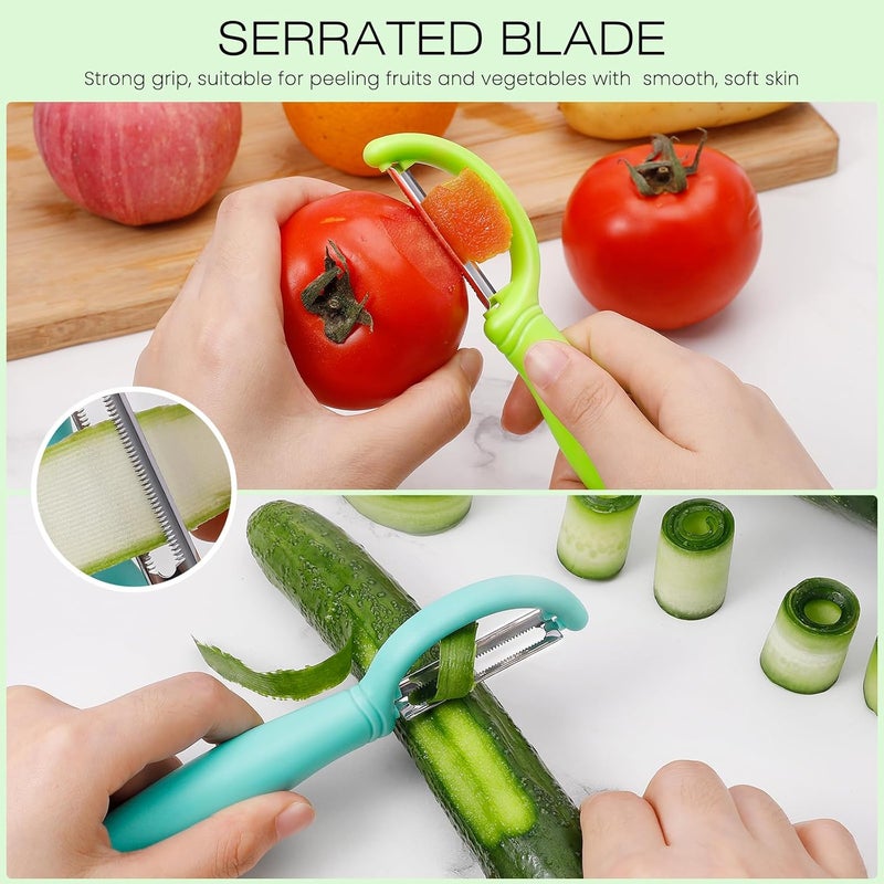 senbowe Upgrade Potato Peeler for Kitchen, 6PCS Stainless Steel Vegetable Peeler, I and Y Veggie Food Peeler for Apple Fruit Carrot Zucchini Cucumber,Good Grip Makes Peeling Very Easy - Image 3