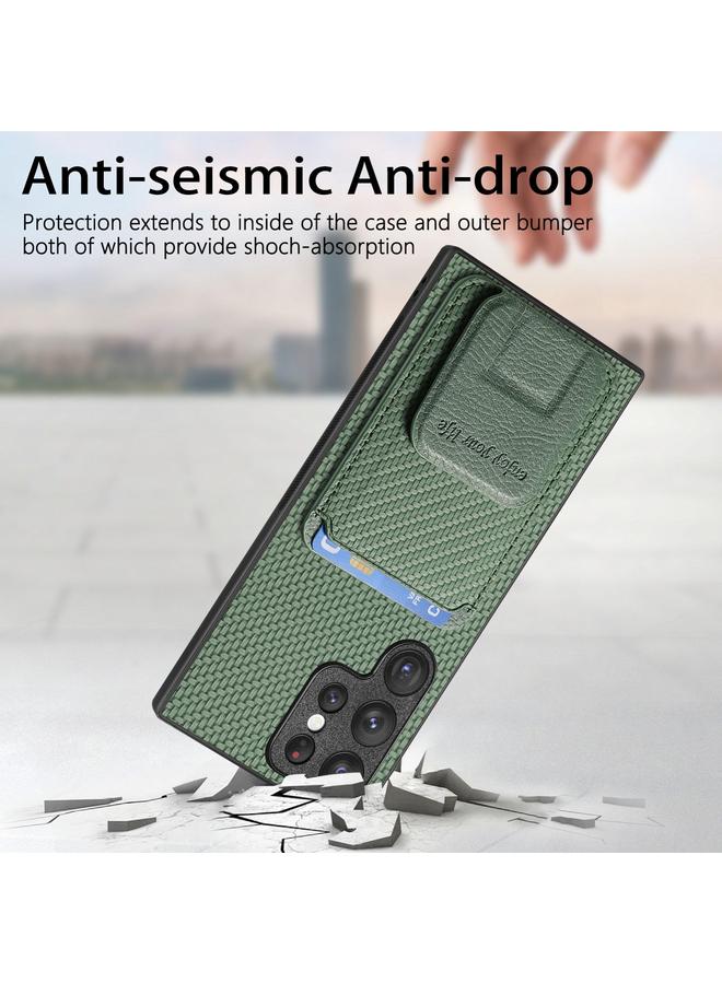 erorex Case For Samsung Galaxy S20 FE Carbon Fiber Card Bag Fold Stand Phone Case - Image 4