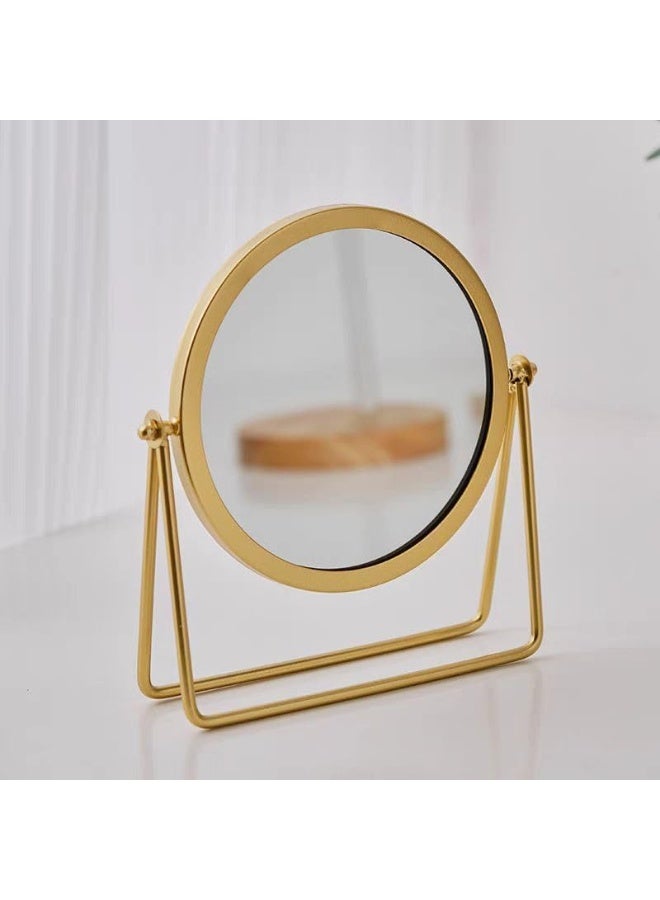 Gold Metal Desk Mirror, Elegant Decorative Mirror for Dressing Table, Makeup Mirror, Modern Design with Stable Base, Suitable for Bedroom, Bathroom, Office, Add a Touch of Luxury and Beauty to Decor - Image 3