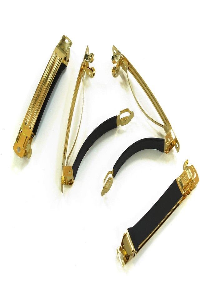 All In One 10pcs 80mm French Barrette Hair Clips for DIY Craft Project (Gold 80mm with Leather Protect) - Image 5