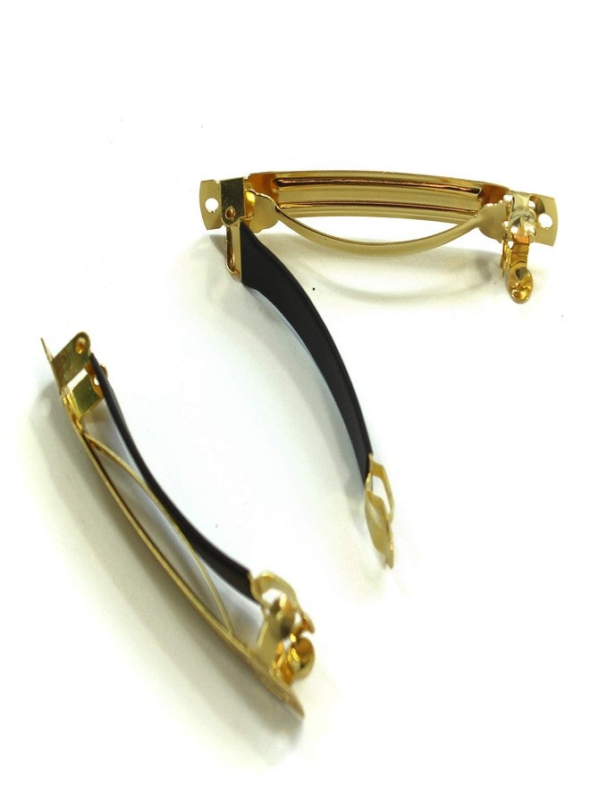 All In One 10pcs 80mm French Barrette Hair Clips for DIY Craft Project (Gold 80mm with Leather Protect) - Image 3