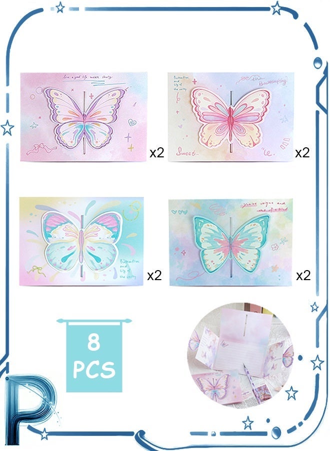 Photon 8 قطع من بطاقات التهنئة على شكل فراشة، بطاقات ثلاثية الأبعاد قابلة للطي، لأعياد الميلاد والتخرج والذكرى السنوية للزفاف وما إلى ذلك - Image 1