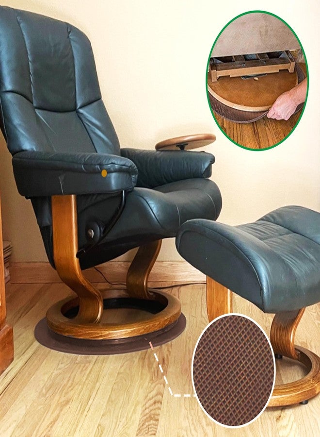 Niteguy Nonskid Round Rubber Furniture Gripper Pad for Protecting Hardwood Floor Tile Floor and More from Scratching Fits Recliners, Swivel Chairs, and More, Brown, Pack of 1 - Image 5