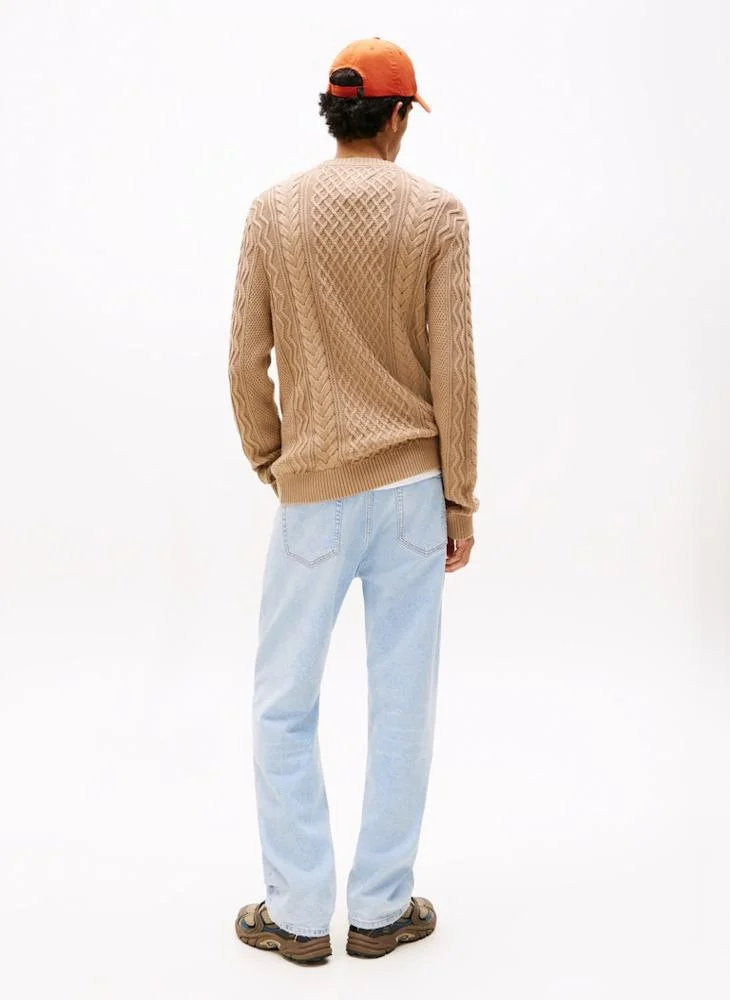 TOMMY JEANS Tommy Badge Cable Knit Slim Jumper