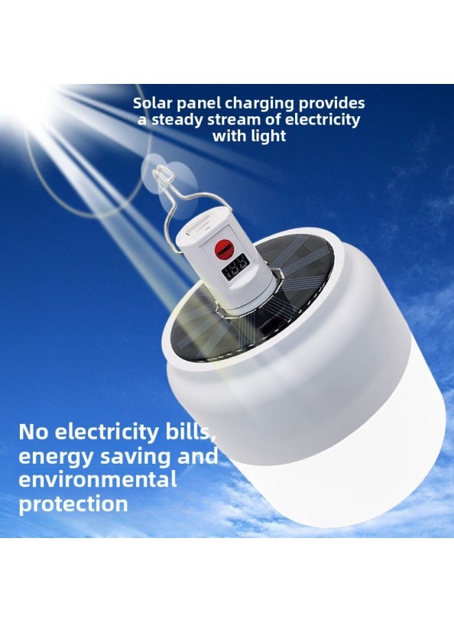 Generic Super Bright LED Solar Charging Bulb Night Market Light Stall Home Flashlight Outdoor Wireless Power Outage Emergency Light-Light Color:For 60 Square Meters, The Charging Light Will Come With A Charging Cable  - Image 4