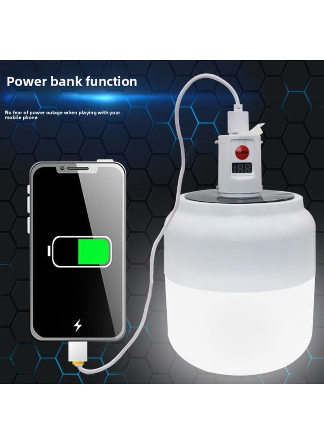 Generic Super Bright LED Solar Charging Bulb Night Market Light Stall Home Flashlight Outdoor Wireless Power Outage Emergency Light-Light Color:For 60 Square Meters, The Charging Light Will Come With A Charging Cable  - Image 2