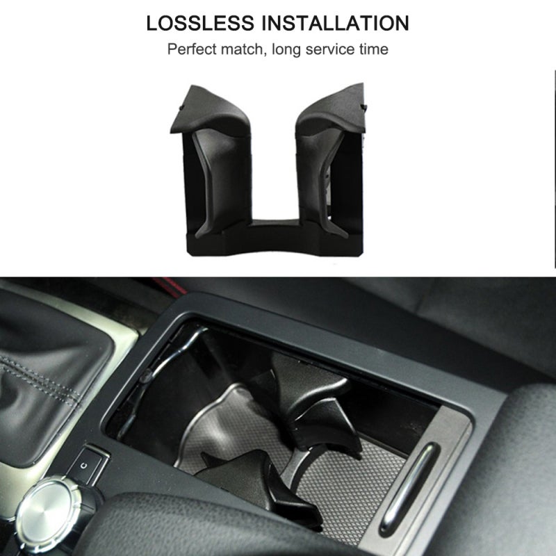 داخلية حامل أكواب السيارة باللون الأسود - حامل أكواب ماء للمعصم المركزي من مادة فائقة الجودة غير الانزلاقي ومثبت بإحكام لمرسيدس C/E W204 W212 W207 2046802391 - Image 3