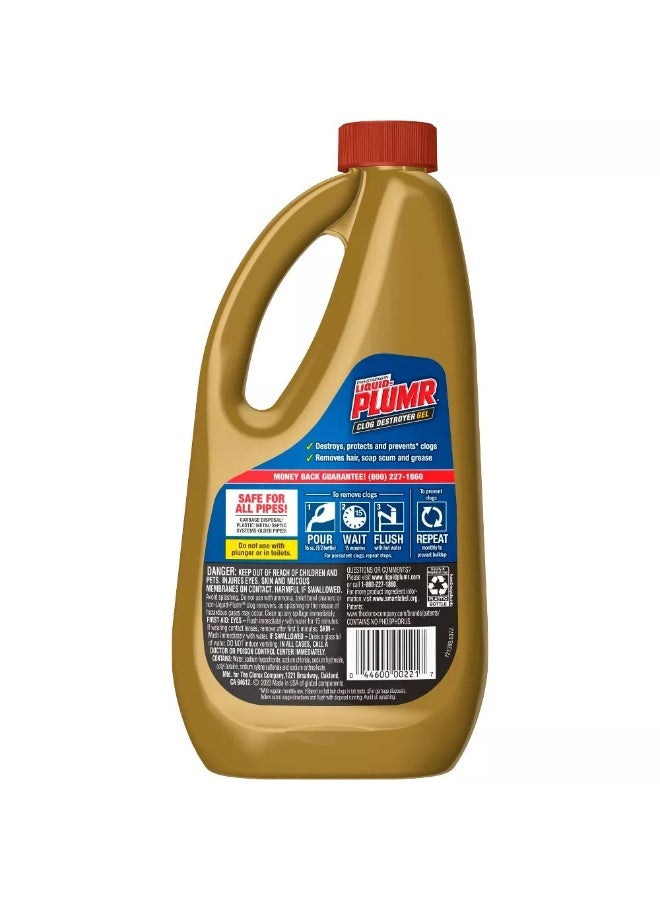 Liquid-Plumr Pro-Strength Drain Cleaning Clog Remover, Full Clog Destroyer, 32 oz - Image 3