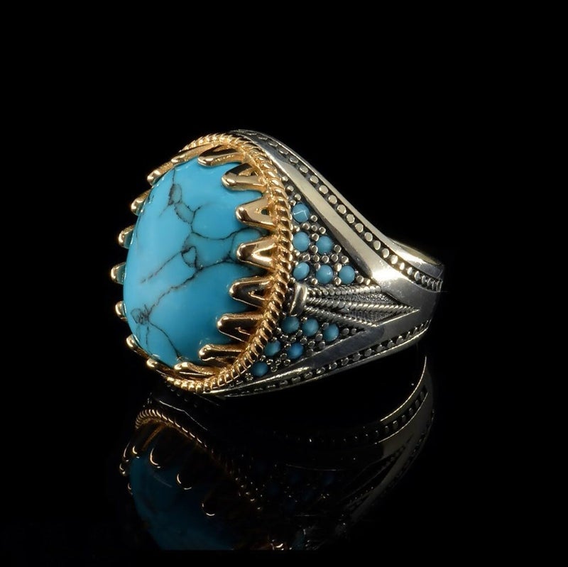 RUVEE Islamic & Turkish Design Stainless Steel Religious Metallic Plated Rings for Men & Boys - Image 1