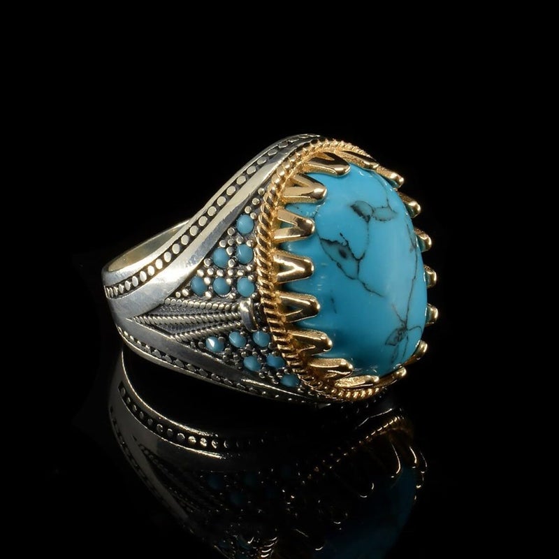 RUVEE Islamic & Turkish Design Stainless Steel Religious Metallic Plated Rings for Men & Boys - Image 2