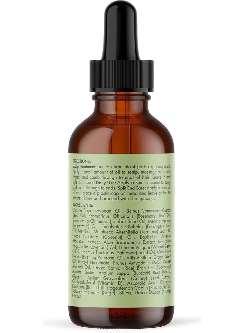 ميلي مايل أورجانيكس زيت إكليل الجبل والنعناع لتقوية فروة الرأس والشعر مع البيوتين – يعزز نمو الشعر ويغذي فروة الرأس ويقلل من التقصف – 59 مل - Image 4