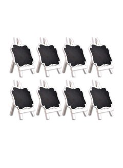 Y&D Mini Chalkboard Signs, 8 Pack Wooden White Framed Labels with Easel Stand Reusable Tags Blackboard for Event Decoration Wedding Signs Cards Tables Party  - Image 1