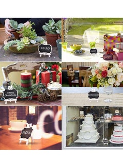 Y&D Mini Chalkboard Signs, 8 Pack Wooden White Framed Labels with Easel Stand Reusable Tags Blackboard for Event Decoration Wedding Signs Cards Tables Party  - Image 5