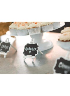 Y&D Mini Chalkboard Signs, 8 Pack Wooden White Framed Labels with Easel Stand Reusable Tags Blackboard for Event Decoration Wedding Signs Cards Tables Party  - Image 2
